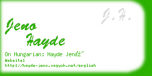 jeno hayde business card